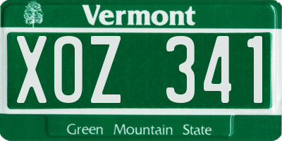 VT license plate XOZ341