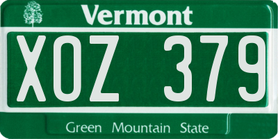 VT license plate XOZ379