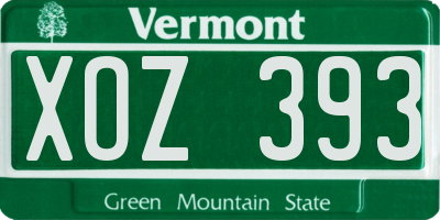 VT license plate XOZ393