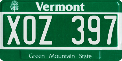 VT license plate XOZ397