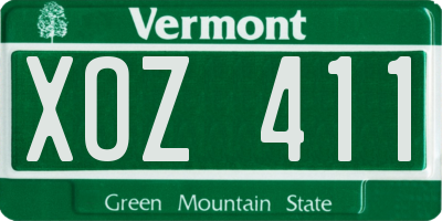 VT license plate XOZ411