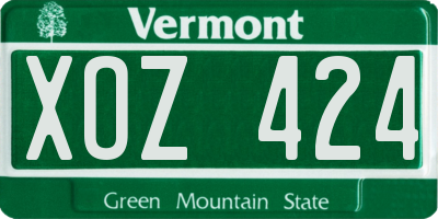 VT license plate XOZ424