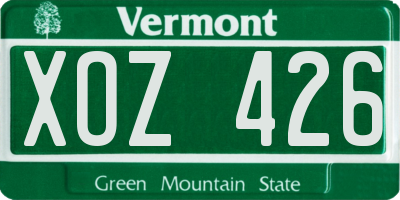 VT license plate XOZ426