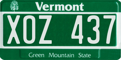 VT license plate XOZ437