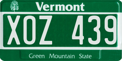 VT license plate XOZ439