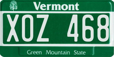 VT license plate XOZ468