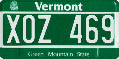 VT license plate XOZ469