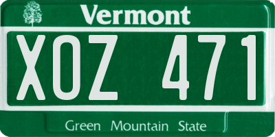VT license plate XOZ471