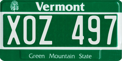 VT license plate XOZ497