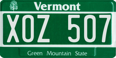VT license plate XOZ507