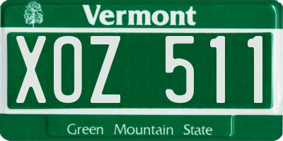 VT license plate XOZ511