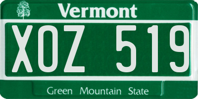 VT license plate XOZ519