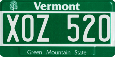 VT license plate XOZ520