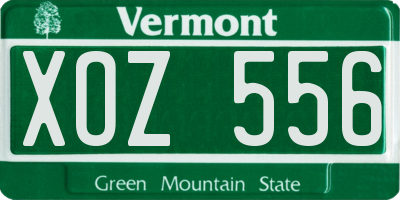 VT license plate XOZ556