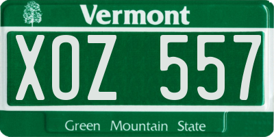 VT license plate XOZ557