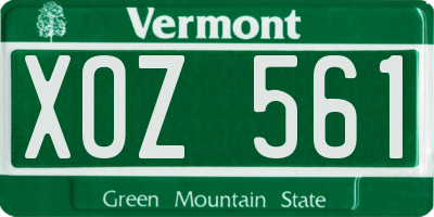 VT license plate XOZ561