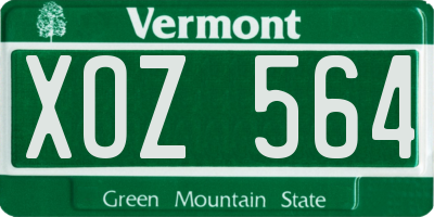 VT license plate XOZ564