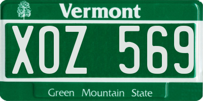 VT license plate XOZ569