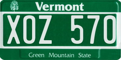 VT license plate XOZ570
