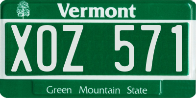 VT license plate XOZ571