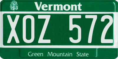VT license plate XOZ572