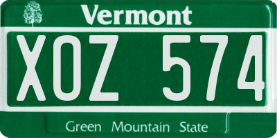 VT license plate XOZ574