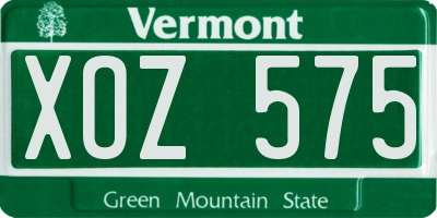 VT license plate XOZ575
