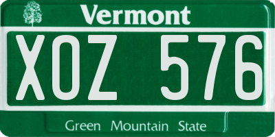 VT license plate XOZ576