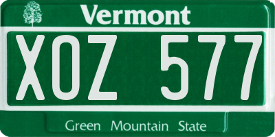VT license plate XOZ577
