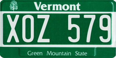 VT license plate XOZ579