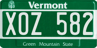 VT license plate XOZ582