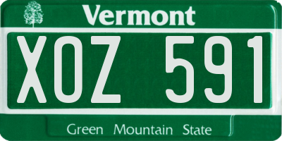 VT license plate XOZ591