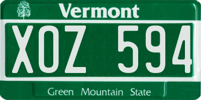VT license plate XOZ594