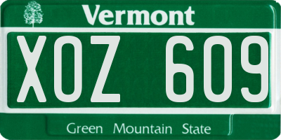 VT license plate XOZ609