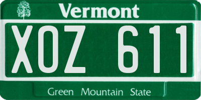 VT license plate XOZ611