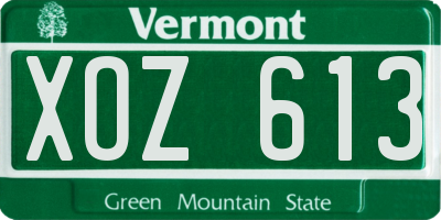VT license plate XOZ613
