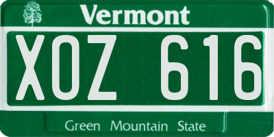 VT license plate XOZ616