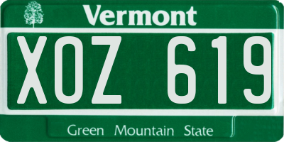 VT license plate XOZ619