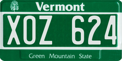 VT license plate XOZ624