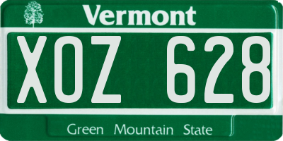 VT license plate XOZ628