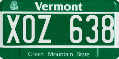 VT license plate XOZ638