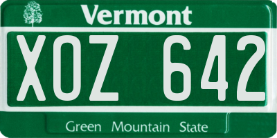 VT license plate XOZ642