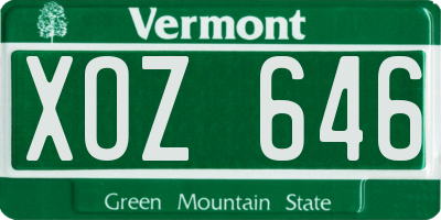 VT license plate XOZ646