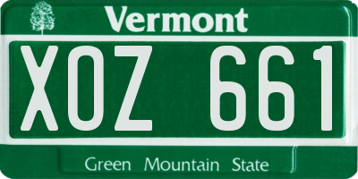 VT license plate XOZ661