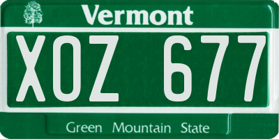 VT license plate XOZ677
