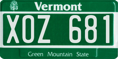 VT license plate XOZ681