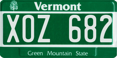 VT license plate XOZ682