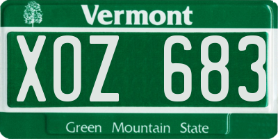 VT license plate XOZ683