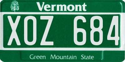 VT license plate XOZ684