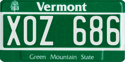VT license plate XOZ686